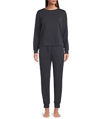 Half Moon By Modern Movement Long Sleeve Crew Neck Scuba Knit Coordinating Lounge Top