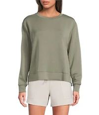 Half Moon By Modern Movement Long Sleeve Crew Neck Scuba Knit Coordinating Lounge Top