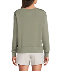 Half Moon By Modern Movement Long Sleeve Crew Neck Scuba Knit Coordinating Lounge Top