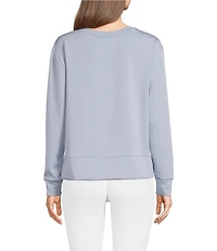 Half Moon By Modern Movement Long Sleeve Crew Neck Scuba Knit Coordinating Lounge Top