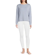 Half Moon By Modern Movement Long Sleeve Crew Neck Scuba Knit Coordinating Lounge Top