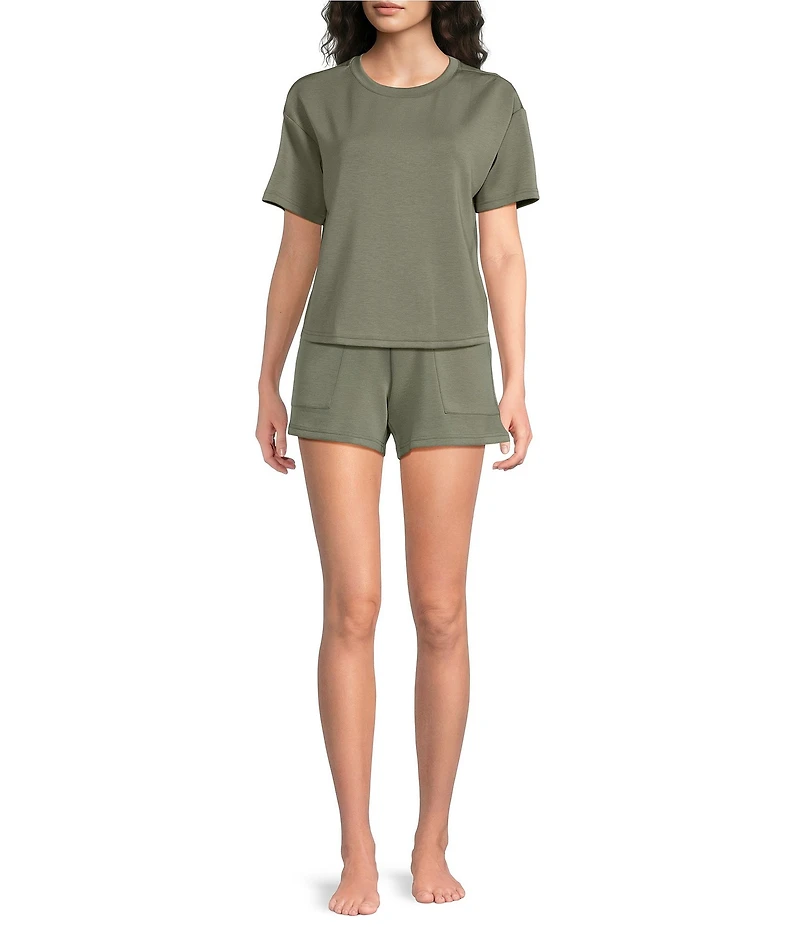 Half Moon by Modern Movement Scuba Knit Drawstring Tie Lounge Sleep Shorts