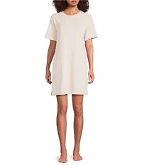 Half Moon by Modern Movement Short Sleeve Crew Neck Scuba Knit Tunic