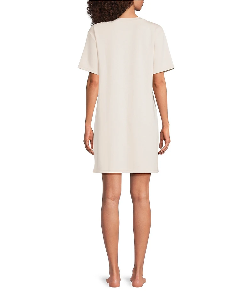 Half Moon by Modern Movement Short Sleeve Crew Neck Scuba Knit Tunic