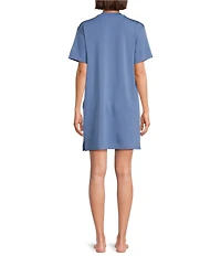 Half Moon by Modern Movement Short Sleeve Crew Neck Scuba Knit Tunic