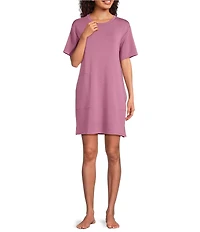 Half Moon by Modern Movement Short Sleeve Crew Neck Scuba Knit Tunic