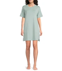 Half Moon by Modern Movement Short Sleeve Crew Neck Scuba Knit Tunic