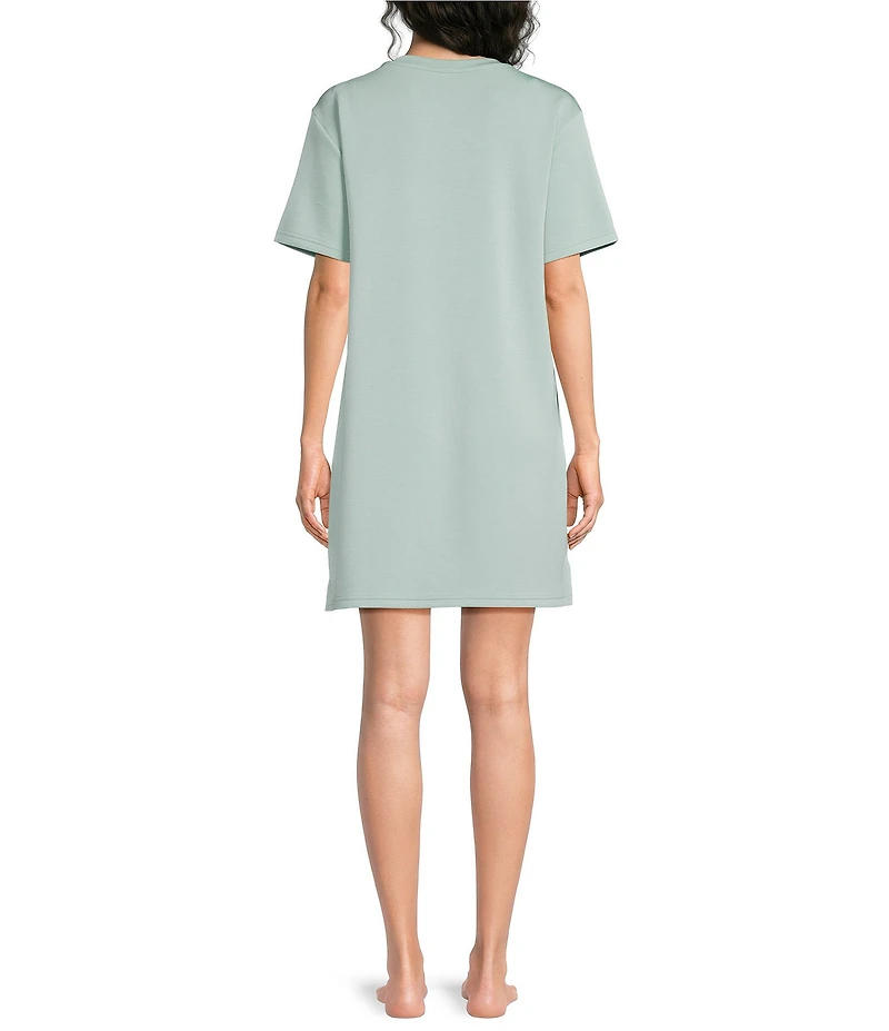 Half Moon by Modern Movement Short Sleeve Crew Neck Scuba Knit Tunic