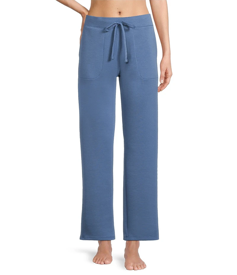 Half Moon by Modern Movement Solid Jersey Knit Drawstring Tie Coordinating Slim Lounge Pants