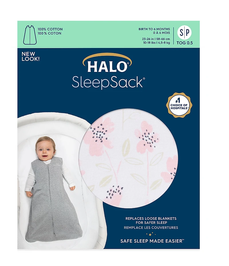 HALO® Baby Girls Newborn-18 Months Sleep Bag Wearable Blanket - Blush Wildflower