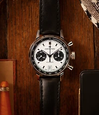 Hamilton Men's American Classic Intra-Matic Auto Chrono Black Leather Strap Watch