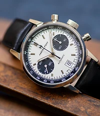 Hamilton Men's American Classic Intra-Matic Auto Chrono Black Leather Strap Watch
