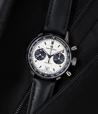 Hamilton Men's American Classic Intra-Matic Auto Chrono Black Leather Strap Watch