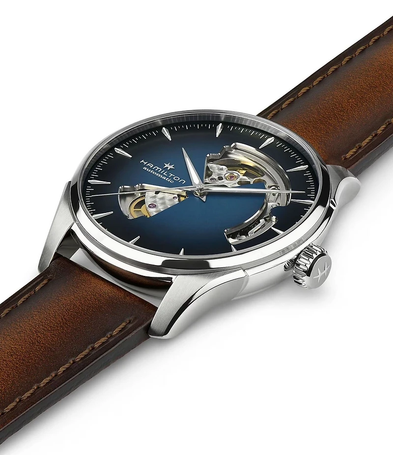 Hamilton Jazzmaster Open Heart Auto Caliber Automatic Brown Leather Strap Watch