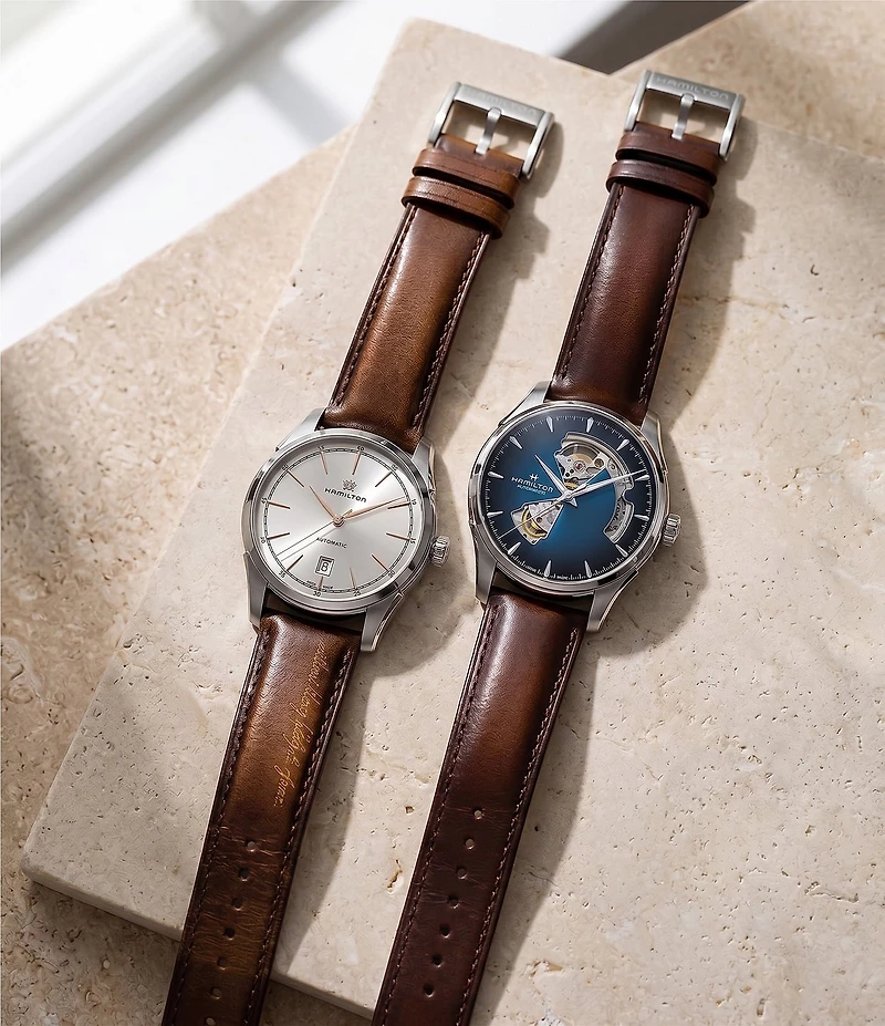Hamilton Men's Jazzmaster Open Heart Auto Caliber Automatic Brown Leather Strap Watch