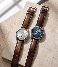 Hamilton Men's Jazzmaster Open Heart Auto Caliber Automatic Brown Leather Strap Watch