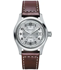 Hamilton Men's Khaki Field Automatic Leather Strap Bracelet Watch