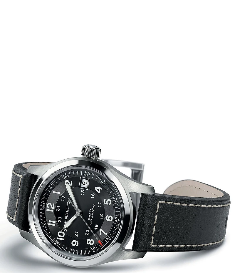 Hamilton Men's Khaki Field Automatic Leather Strap Bracelet Watch