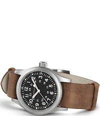 Hamilton Men's Khaki Field Mechanical Brown NATO Leather Strap Watch