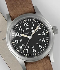 Hamilton Men's Khaki Field Mechanical Brown NATO Leather Strap Watch