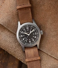 Hamilton Men's Khaki Field Mechanical Brown NATO Leather Strap Watch