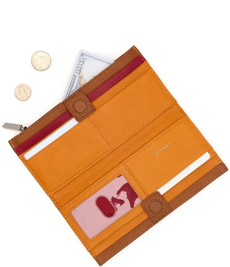 Hammitt 110 North Pebble Leather Gold Studded Checkbook Wallet