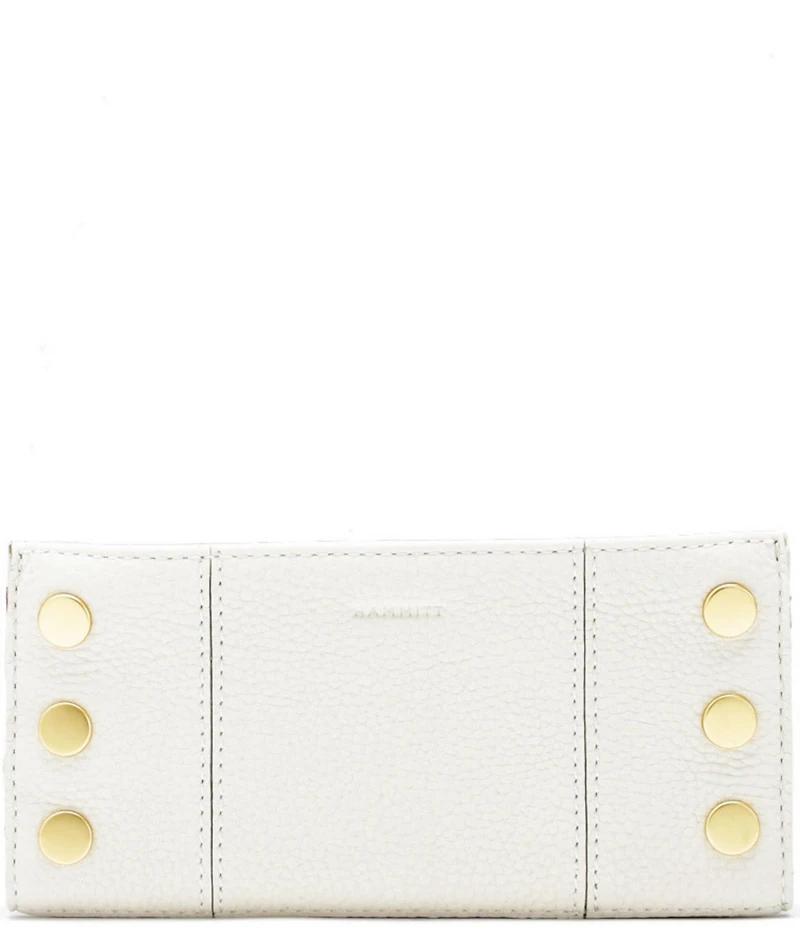 Hammitt 110 North Pebble Leather Gold Studded Checkbook Wallet