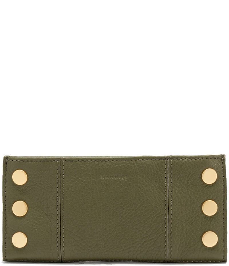 Hammitt 110 North Pebble Leather Gold Studded Checkbook Wallet