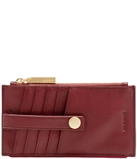 Hammitt 210 West Card Holder Pebble/Brushed Gold Red Zip