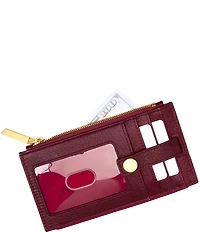 Hammitt 210 West Card Holder Pebble/Brushed Gold Red Zip