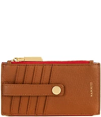 Hammitt 210 West Card Holder Pebble/Brushed Gold Red Zip