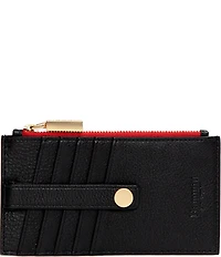 Hammitt 210 West Card Holder Pebble/Brushed Gold Red Zip