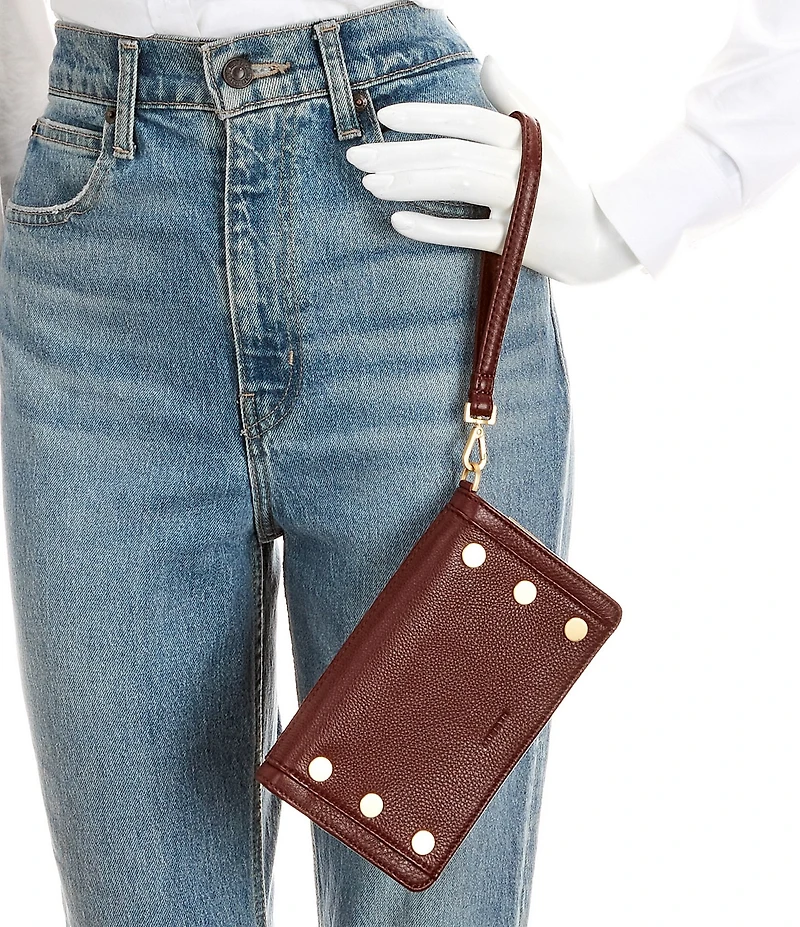 Hammitt Bryant Gold Studded Continental Wristlet Wallet