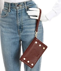 Hammitt Bryant Gold Studded Continental Wristlet Wallet
