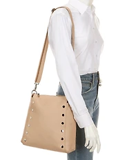 Hammitt Bryant Large Pebble Leather Gold Stud Shoulder Bag