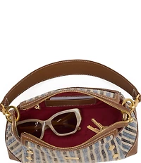 Hammitt Bryant Medium Cabana Blue Jute Studded Shoulder Bag