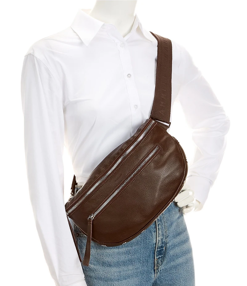 Hammitt Charles Brushed Silver Large Belt Bag