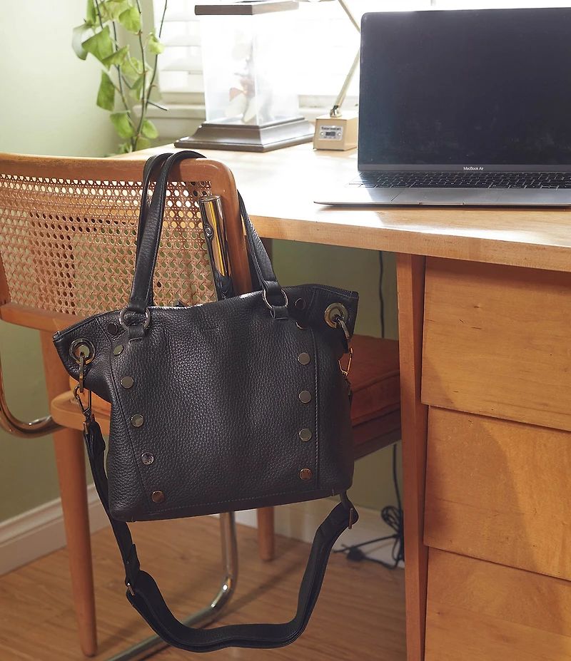 Hammitt Daniel Leather Studded Medium Crossbody Satchel Bag