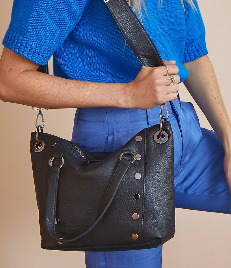 Hammitt Daniel Leather Studded Medium Crossbody Satchel Bag