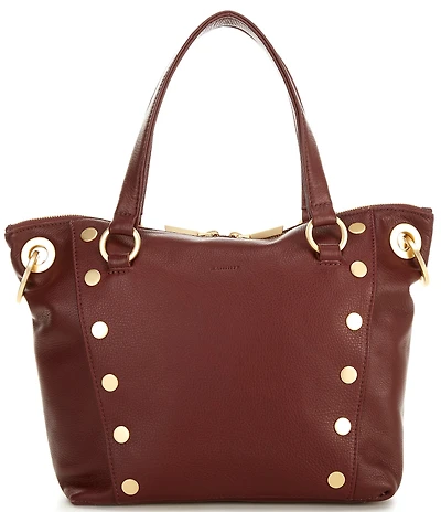 Hammitt Daniel Pebble Leather Gold Studded Medium Satchel Bag