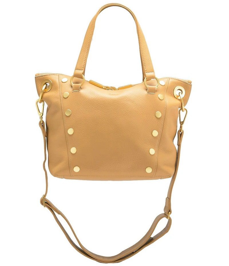Hammitt Daniel Pebble Leather Gold Studded Medium Satchel Bag