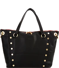 Hammitt Daniel Rivet Large Red Zipper Gold Studded Tote Bag