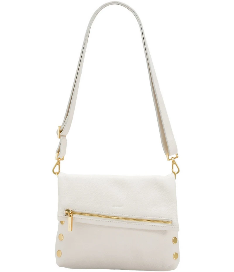 Hammitt Fold-Over VIP Leather Medium Gold Hardware Crossbody Bag