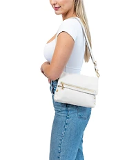 Hammitt Fold-Over VIP Leather Medium Gold Hardware Crossbody Bag