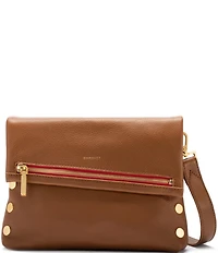 Hammitt Fold-Over VIP Leather Medium Gold Hardware Crossbody Bag