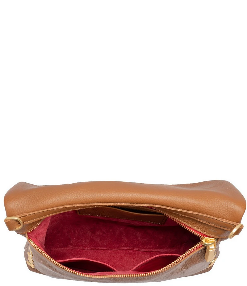 Hammitt Fold-Over VIP Leather Medium Gold Hardware Crossbody Bag