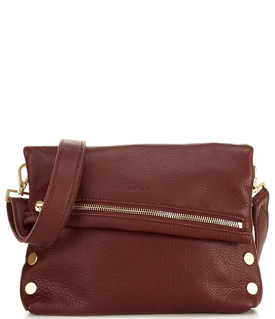 Hammitt Fold-Over VIP Leather Medium Gold Hardware Crossbody Bag