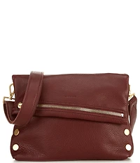 Hammitt Fold-Over VIP Leather Medium Gold Hardware Crossbody Bag