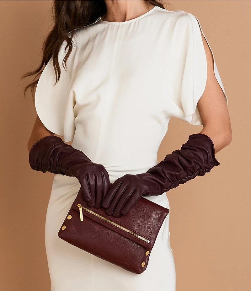 Hammitt Fold-Over VIP Leather Medium Gold Hardware Crossbody Bag