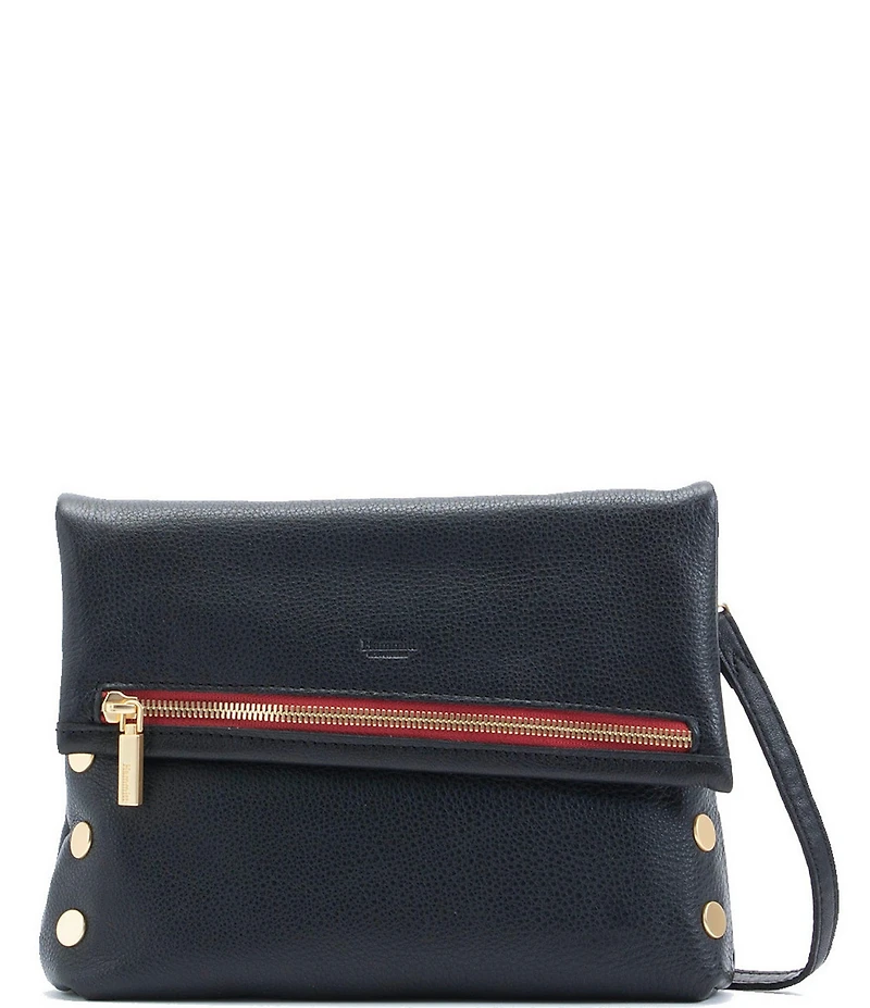 Hammitt Fold-Over VIP Leather Medium Gold Hardware Crossbody Bag